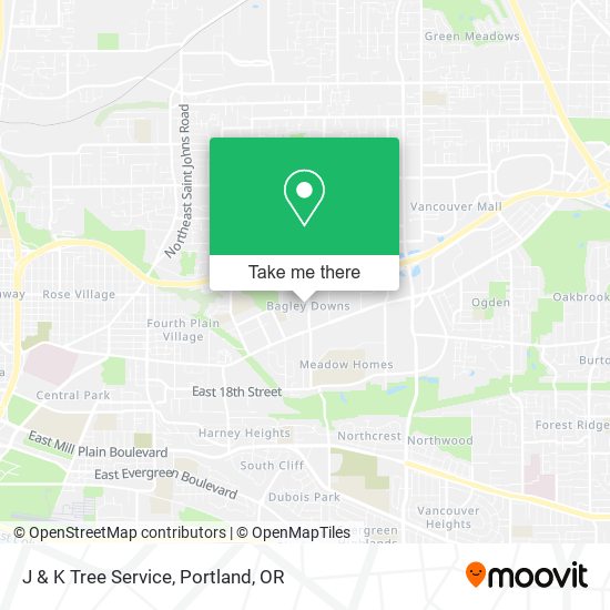 Mapa de J & K Tree Service