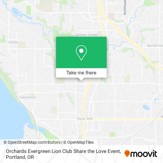 Orchards Evergreen Lion Club Share the Love Event map