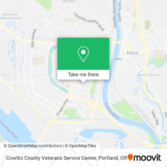 Cowlitz County Veterans Service Center map