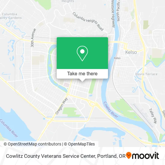 Cowlitz County Veterans Service Center map
