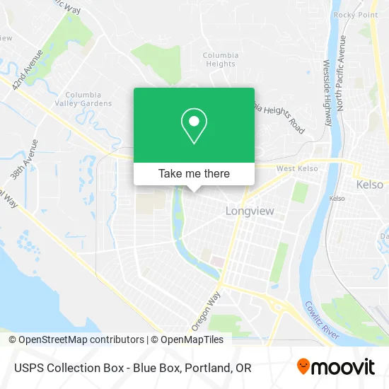 Mapa de USPS Collection Box - Blue Box