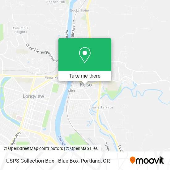 Mapa de USPS Collection Box - Blue Box