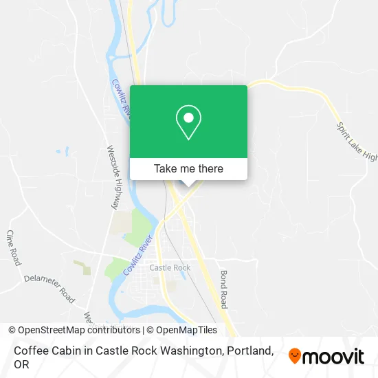 Mapa de Coffee Cabin in Castle Rock Washington