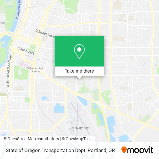 State of Oregon Transportation Dept map