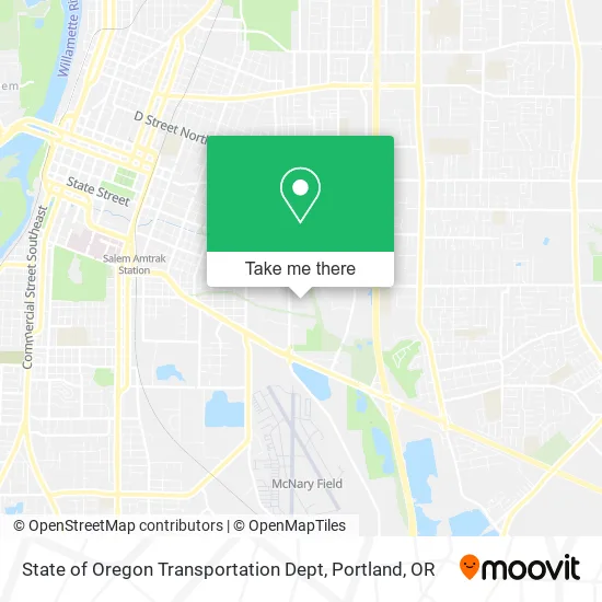 State of Oregon Transportation Dept map