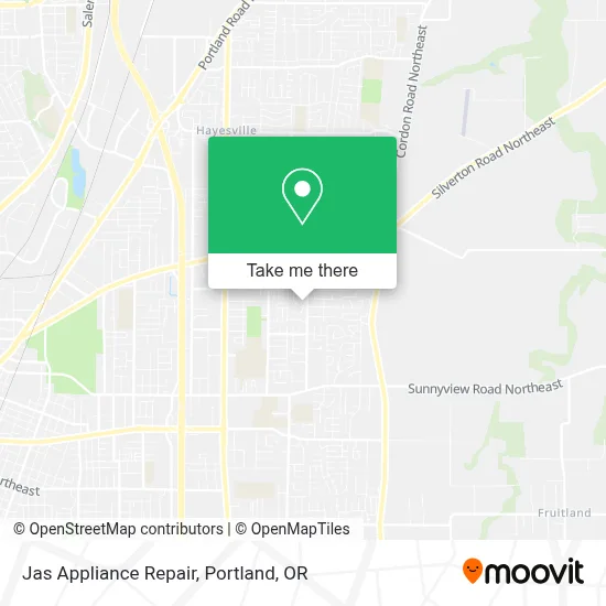 Jas Appliance Repair map