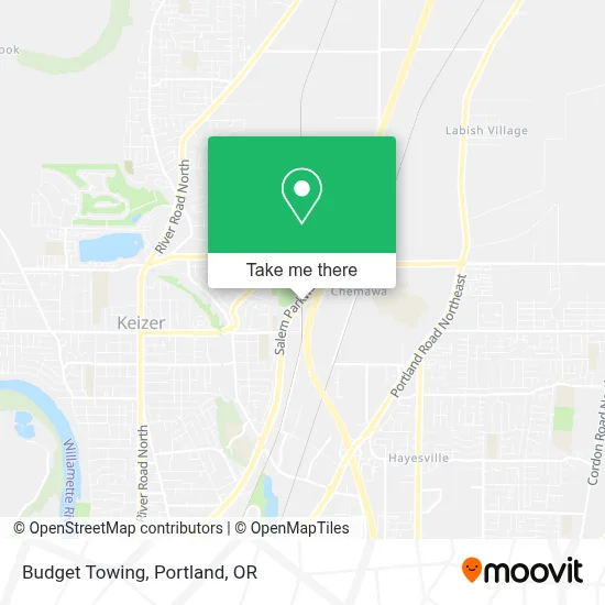 Budget Towing map