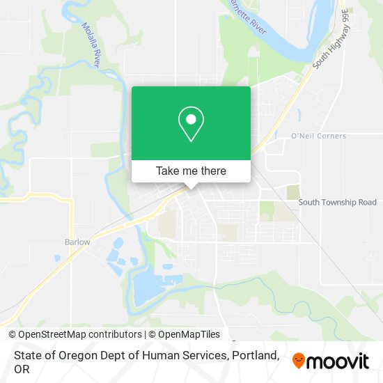 State of Oregon Dept of Human Services map