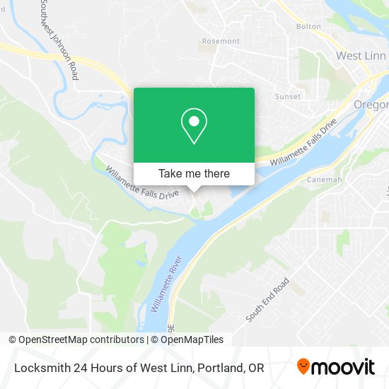 Locksmith 24 Hours of West Linn map