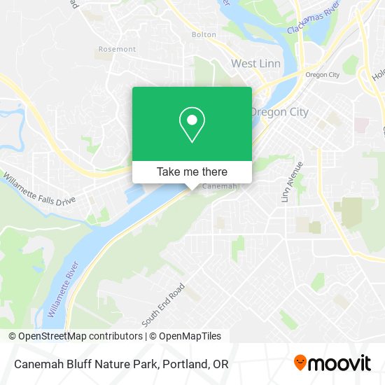 Canemah Bluff Nature Park map