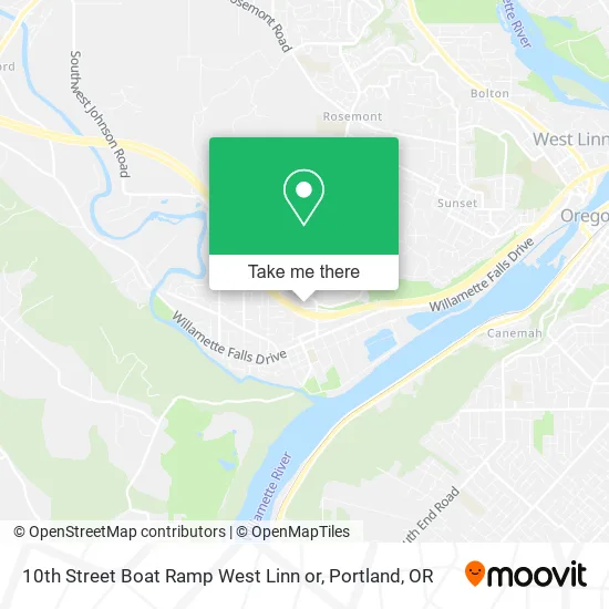 10th Street Boat Ramp West Linn or map