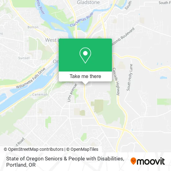 State of Oregon Seniors & People with Disabilities map