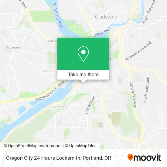 Oregon City 24 Hours Locksmith map