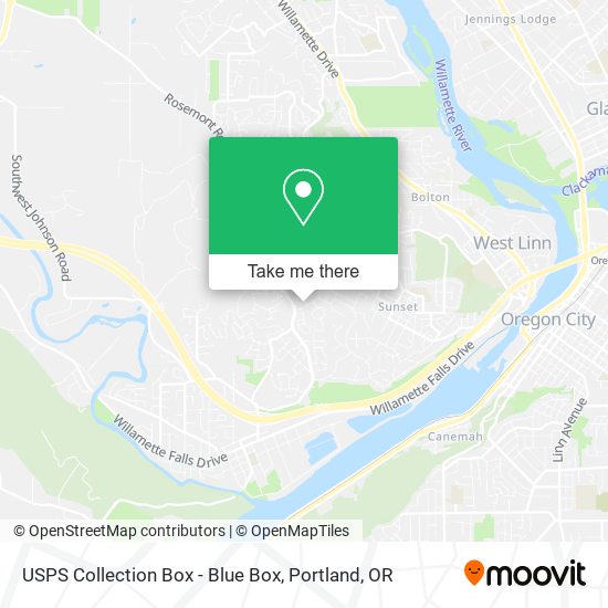 USPS Collection Box - Blue Box map