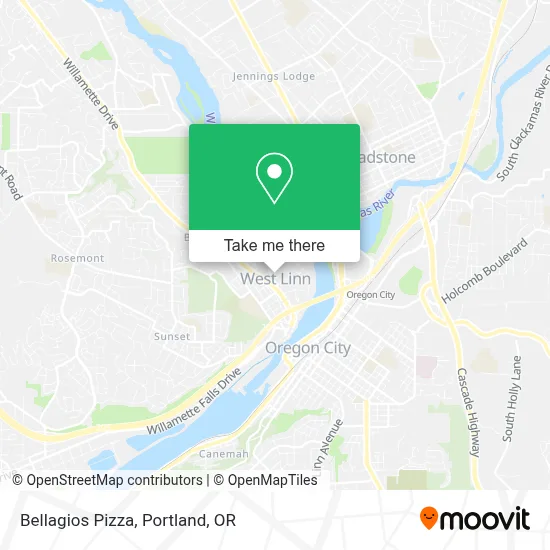 Bellagios Pizza map