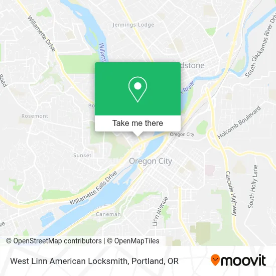 West Linn American Locksmith map