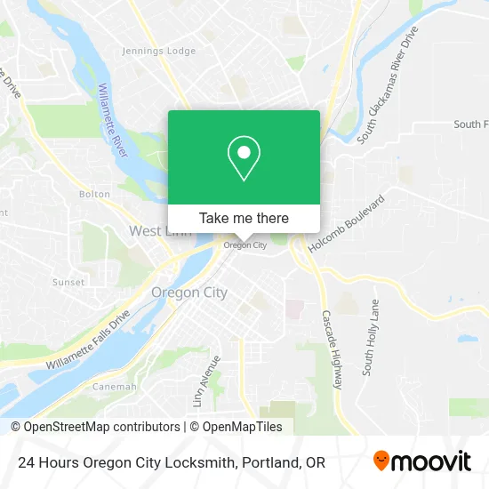 24 Hours Oregon City Locksmith map