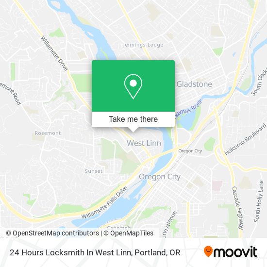 24 Hours Locksmith In West Linn map