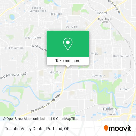 Tualatin Valley Dental map