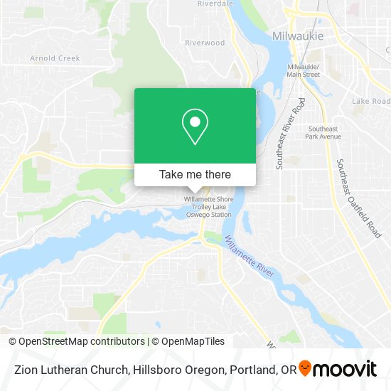 Zion Lutheran Church, Hillsboro Oregon map