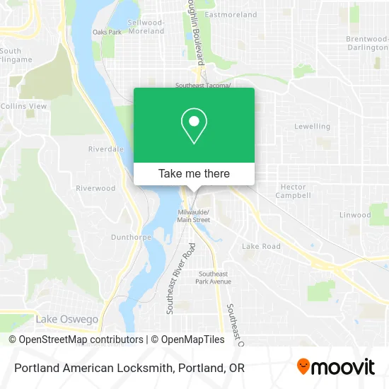 Portland American Locksmith map