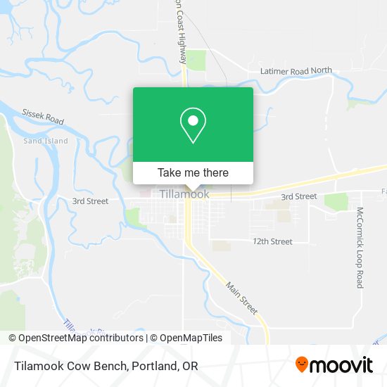 Tilamook Cow Bench map