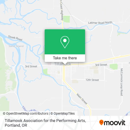 Tillamook Asociation for the Performing Arts map
