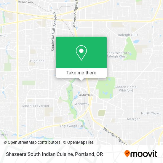 Mapa de Shazeera South Indian Cuisine