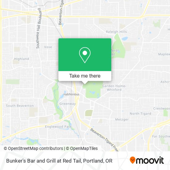 Bunker's Bar and Grill at Red Tail map