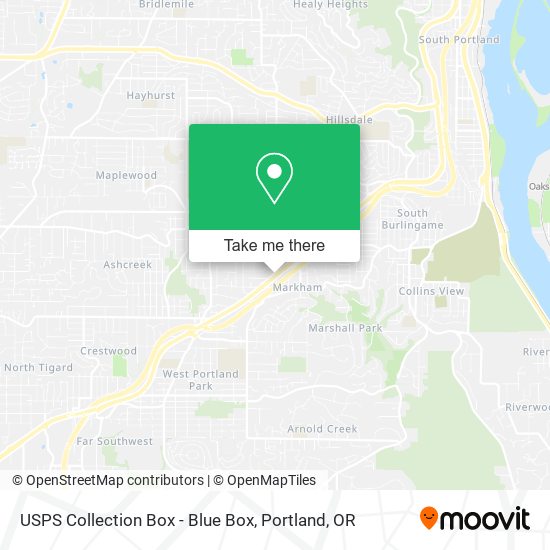 Mapa de USPS Collection Box - Blue Box