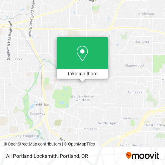 All Portland Locksmith map