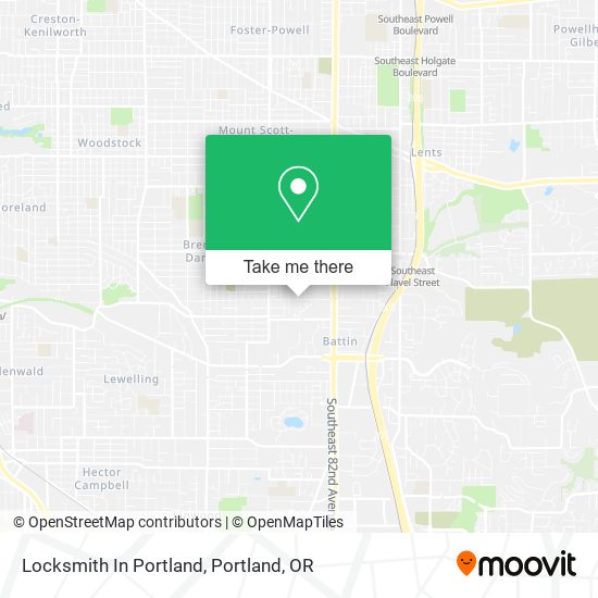 Locksmith In Portland map