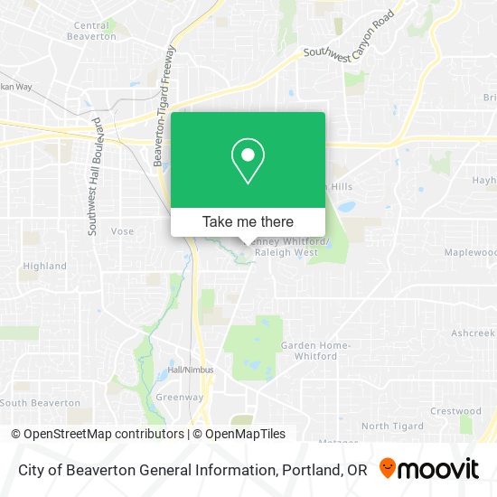 Mapa de City of Beaverton General Information