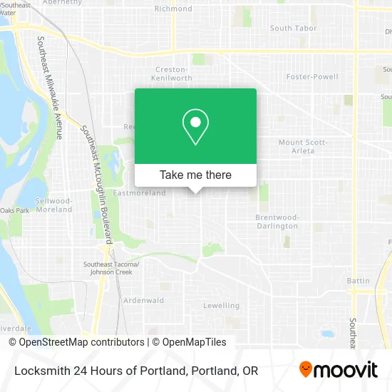 Locksmith 24 Hours of Portland map