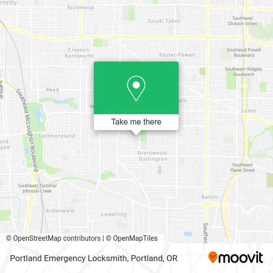 Portland Emergency Locksmith map