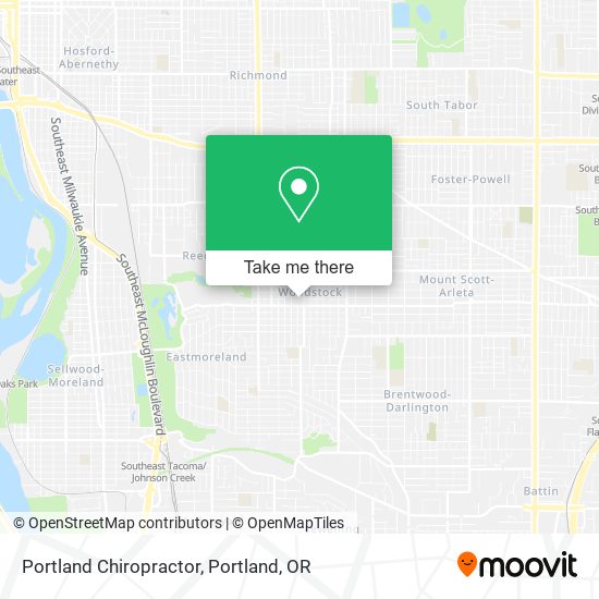 Portland Chiropractor map