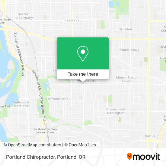 Portland Chiropractor map