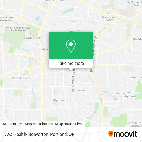 Ava Health- Beaverton map