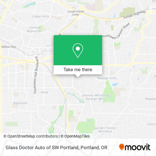 Glass Doctor Auto of SW Portland map