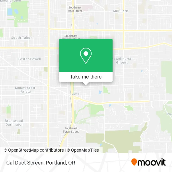 Cal Duct Screen map