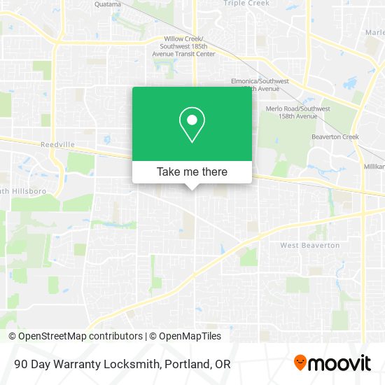 Mapa de 90 Day Warranty Locksmith