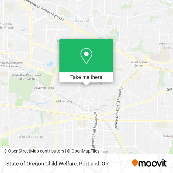 State of Oregon Child Welfare map