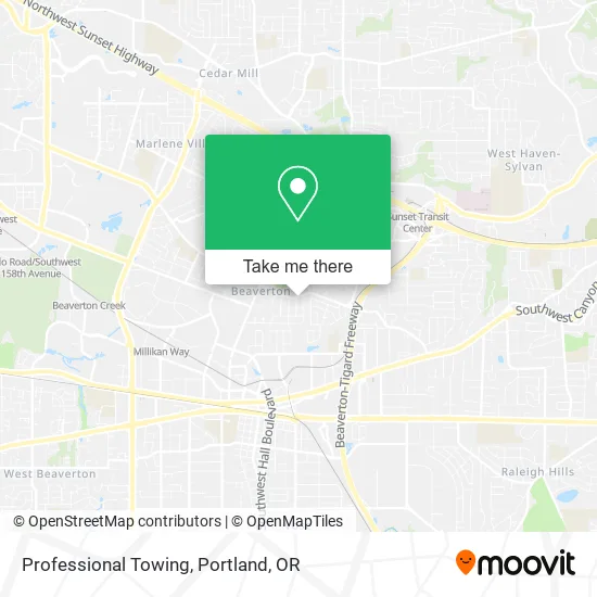 Professional Towing map