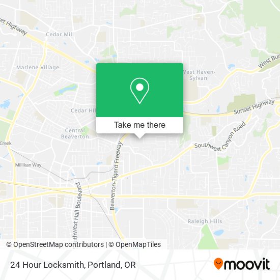 24 Hour Locksmith map