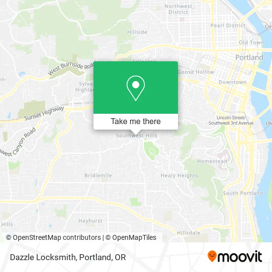 Mapa de Dazzle Locksmith