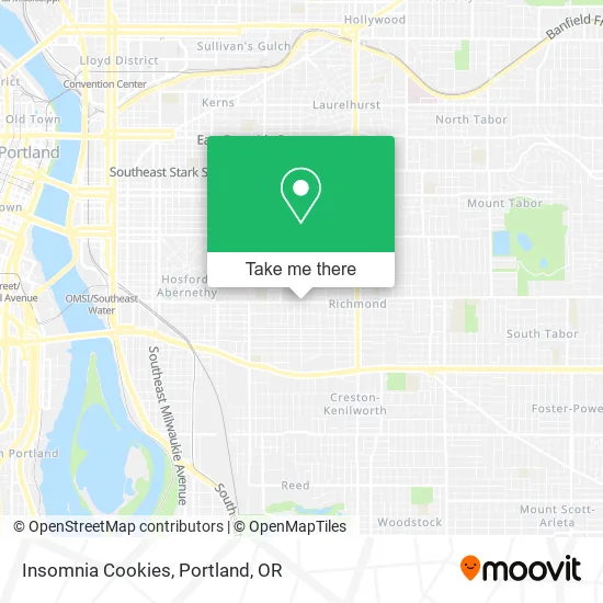 Mapa de Insomnia Cookies