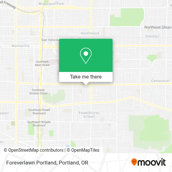 Foreverlawn Portland map