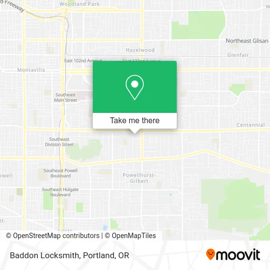Baddon Locksmith map