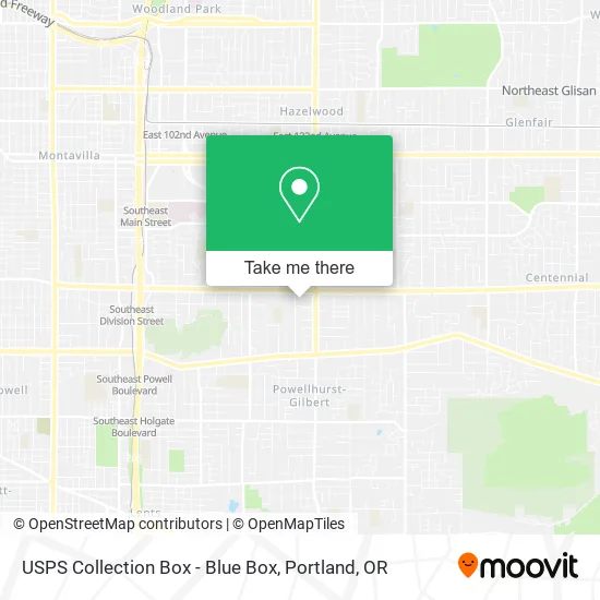 Mapa de USPS Collection Box - Blue Box