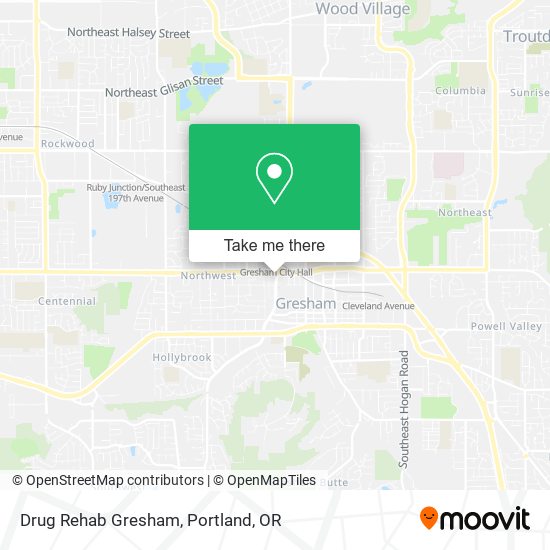 Drug Rehab Gresham map